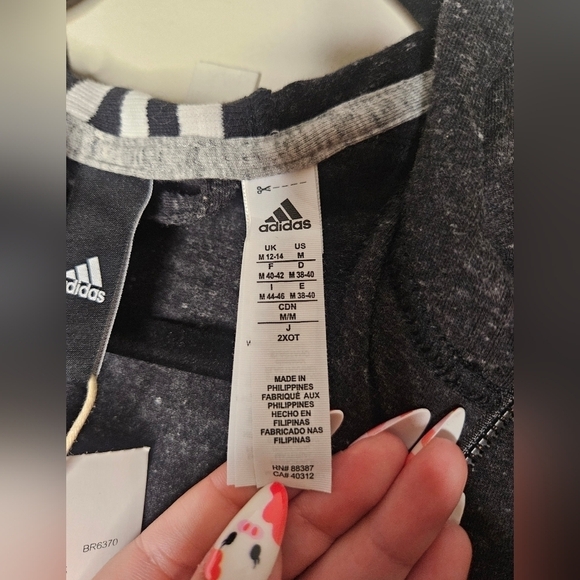 Adidas Women's Clima-Cool Hoodie Sweatshirt Full Zip Medium Dark Heather Grey - Picture 4 of 10